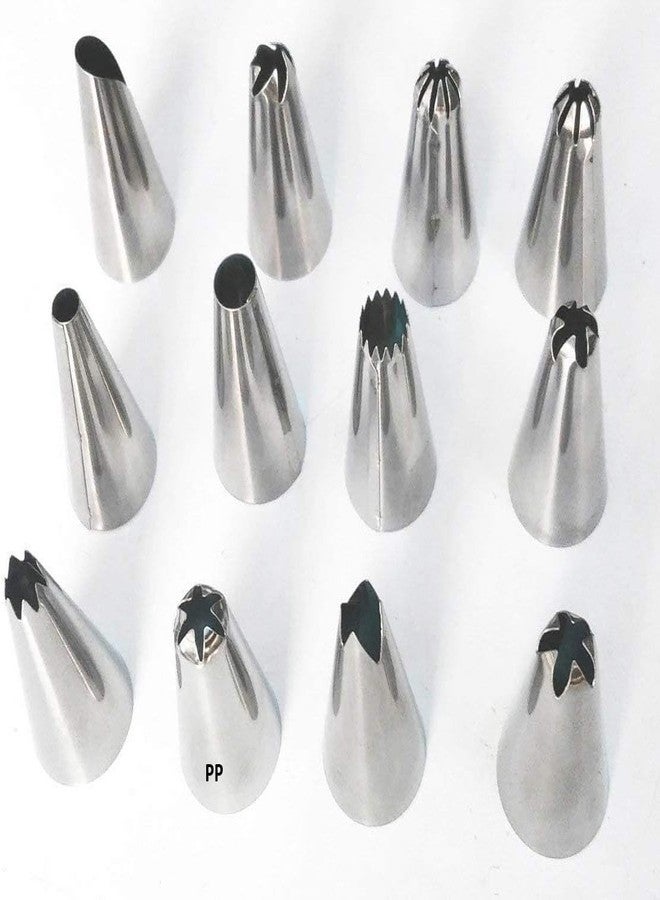 Perfect Pricee 12 Piece Cake Decorating Set Frosting Icing Piping Bag Tips with Steel Nozzles - Image 5