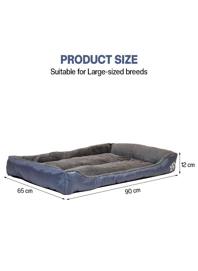 NNC PETS Dog bed with Raised bolster sides, Soft plush interior, and Non-slip bottom, Orthopedic dog bed for Medium & Large dogs, durable, comfortable dog sleeping bed, Easy to clean, 90 cm (Grey) - Image 2