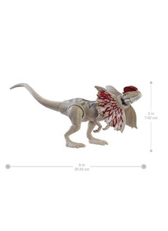 Jurassic World Toys Jurassic World Fierce Force Dilophosaurus Dinosaur Action Figure Movable Joints, Realistic Sculpting & Single Strike Feature, Kids Gift Ages 3 Years & Older  - Image 3