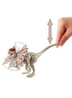 Jurassic World Toys Jurassic World Fierce Force Dilophosaurus Dinosaur Action Figure Movable Joints, Realistic Sculpting & Single Strike Feature, Kids Gift Ages 3 Years & Older  - Image 4