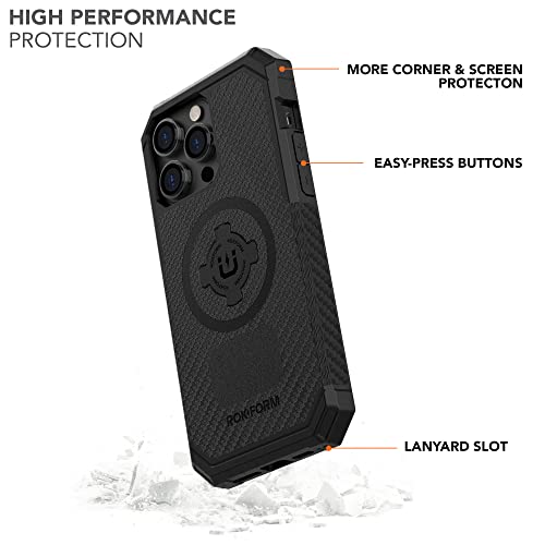 Rokform - iPhone 14 Pro Max Case, Rugged Series, Dual Magnet + MagSafe Compatible, iPhone Cover with RokLock Twist Lock, Magnetic Protective Apple Gear, Drop Tested Armor (Black) - Image 2