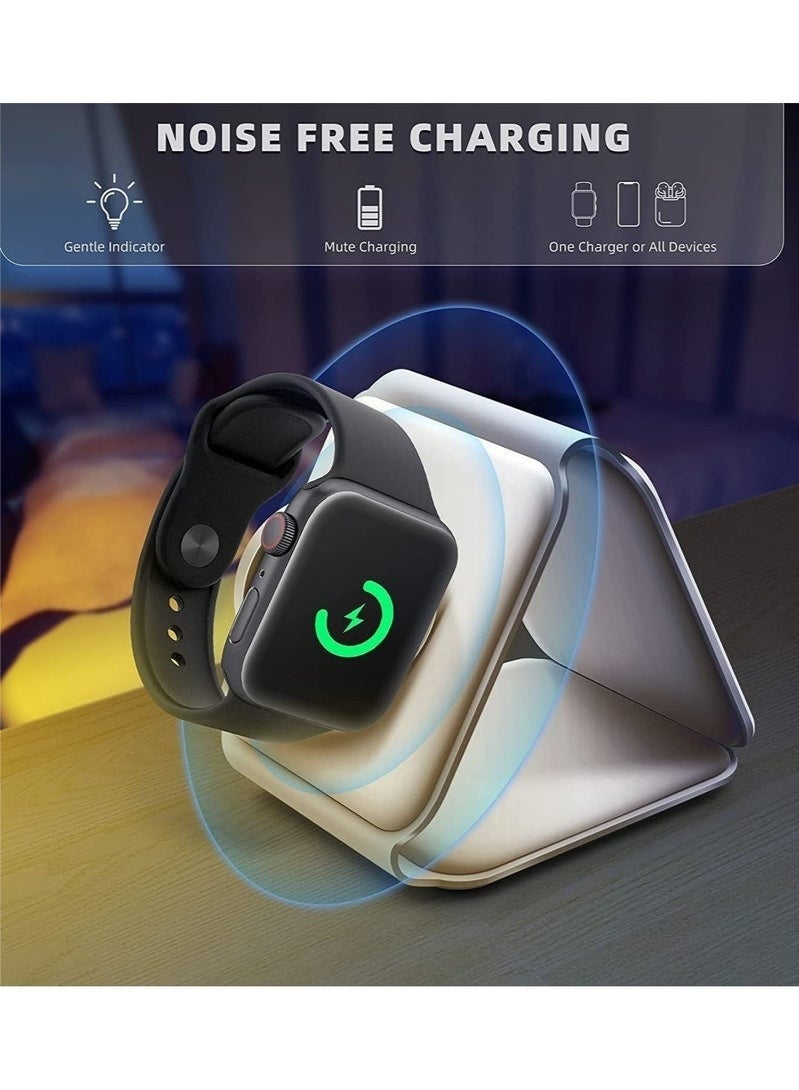 3 in 1 Wireless Charger,Magnetic Foldable Charging Station,Fast Wireless Charging Pad (WHITE) - Image 3