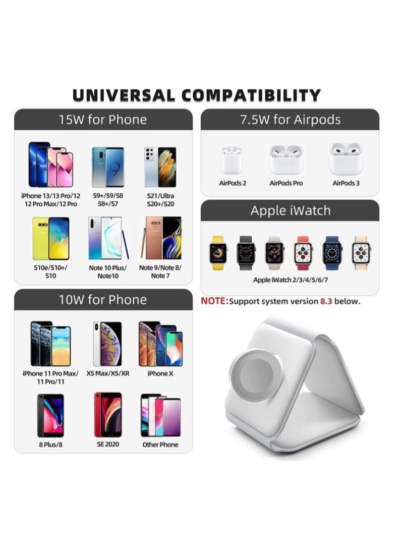 3 in 1 Wireless Charger,Magnetic Foldable Charging Station,Fast Wireless Charging Pad (WHITE) - Image 5