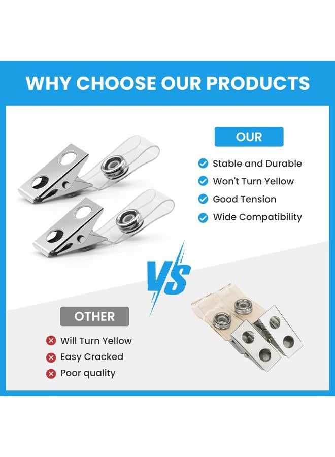 Easytle Metal Badge Clips with Clear PVC Straps for ID Cards and Badge Holders - Image 4