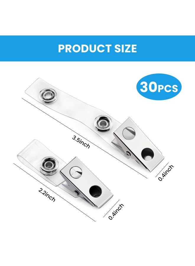 Easytle Metal Badge Clips with Clear PVC Straps for ID Cards and Badge Holders - Image 2
