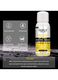 Goiple Lace Melting And Holding Spray Glueless Hair Adhesive For Wigs Lace Bond Adhesive Spray Wig Spray For Closure Wigs Closure Front Extensions Strong Natural Finishing Hold With Control Wig Kit Set  - Image 3