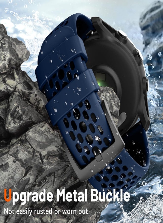 MYSNBKN Strap for Garmin Forerunner 265/Forerunner 255/Vivoactive 4/Venu 3/Venu 2, 22mm Replacement Band Soft Silicone - Image 4