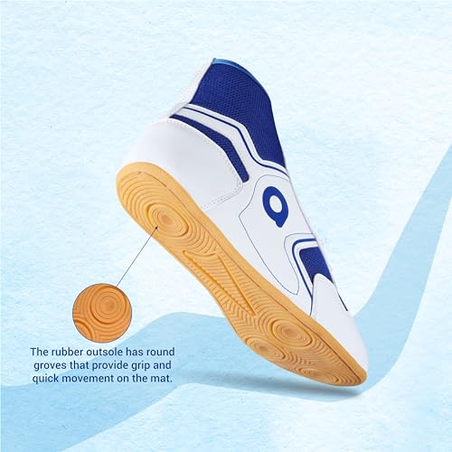 Aivin Pro Kabaddi League Shoes for Men I Mesh & Synthetic Upper| Rubber Outsole for Better Grip (White/Blue, UK Footwear Size System, Adult, Men, Numeric, Medium, 10) - Image 4
