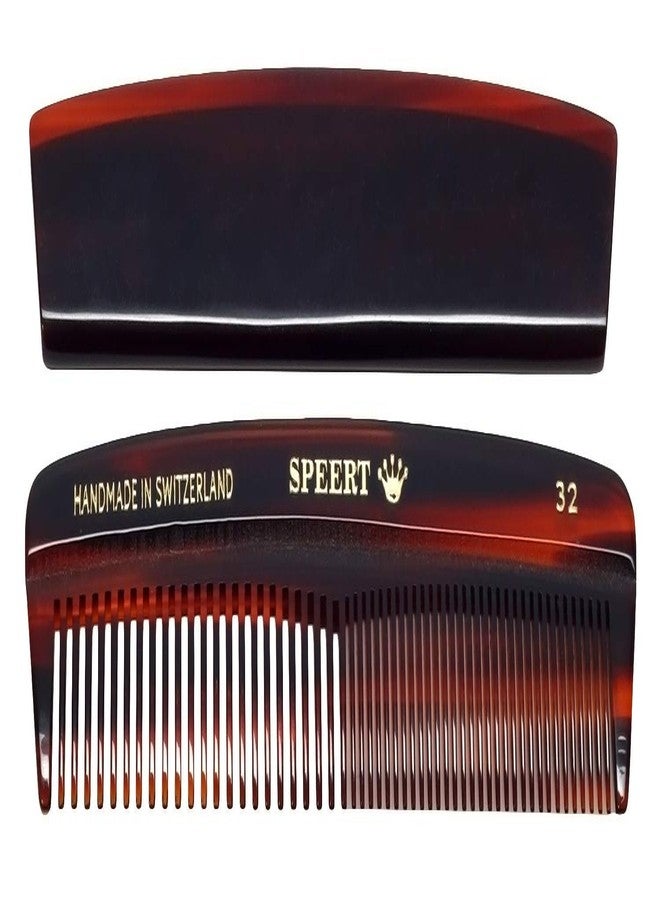 Speert #32 Handmade Wide Narrow Tooth Comb Tortoise Havana Acetate Thick Coarse Curly Thin Fine Straight Hair Detangling Parting Grooming Teasing Hair Styling Hairdresser Barber Hairdressing Wet Dry - Image 1