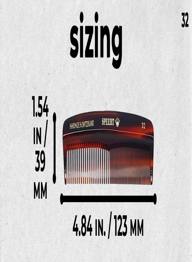 Speert #32 Handmade Wide Narrow Tooth Comb Tortoise Havana Acetate Thick Coarse Curly Thin Fine Straight Hair Detangling Parting Grooming Teasing Hair Styling Hairdresser Barber Hairdressing Wet Dry - Image 3