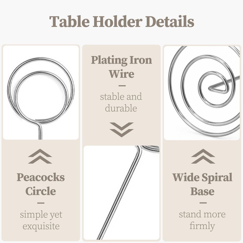 RONTEDA Table Number Holders 20Packs - 3.35 Inch Table Number Stands Place Card Holder for Wedding Party Graduation Reception Restaurant Home Photo Picture Office Memo (Silver, 3.35") - Image 3