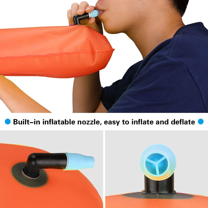 JOTO 2 Pack Swim Buoy Float for Open Water Swimming Belt Bubble Safety Float with Adjustable Waist Snorkeling Swim Training Triathletes Kayaking - Image 3