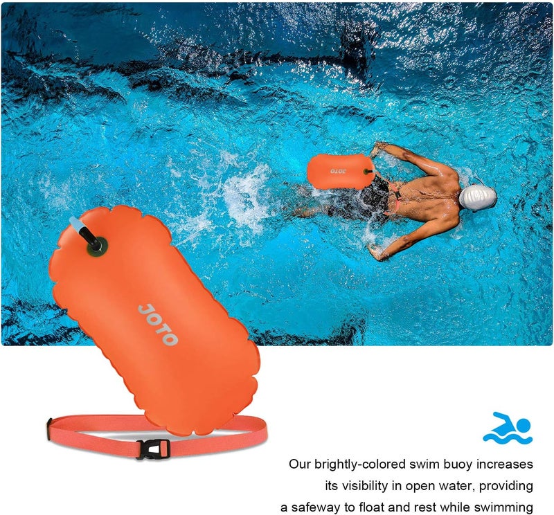JOTO 2 Pack Swim Buoy Float for Open Water Swimming Belt Bubble Safety Float with Adjustable Waist Snorkeling Swim Training Triathletes Kayaking - Image 4