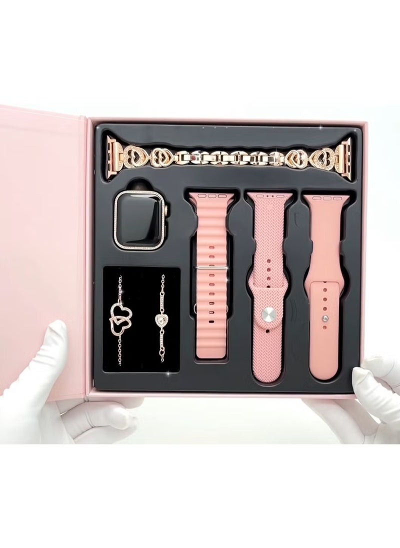 Haino Teko - G10 Mini AMOLED Display Smartwatch for Ladies – Stylish Design with 4 Interchangeable Straps, 2 Elegant Bracelets, Fitness Tracking, and Smart Connectivity - Image 1