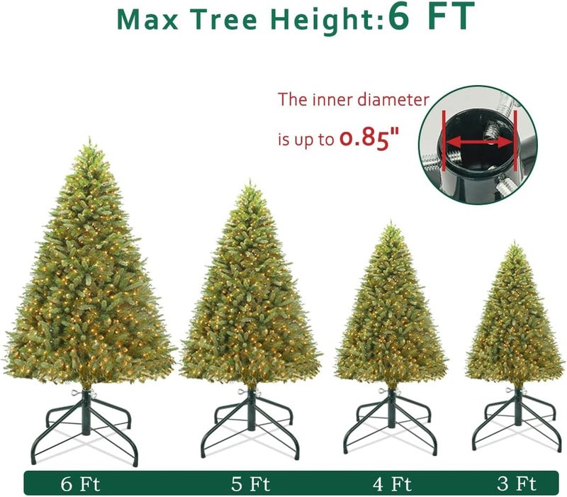 ELFJOY Christmas Tree Stand for 3-6 Ft Artificial Trees 17 Inch Metal Stand Base with Folding Design Fits up to 0.8" Pole (Green) - Image 3