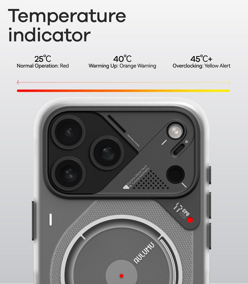 Aulumu A17 iPhone 17 Pro Max Magnetic Thermal Case with Camera Control, CoolHyper Cooling and IMD Technology, Compatible with Magsafe, Touch Translucent White - Image 3