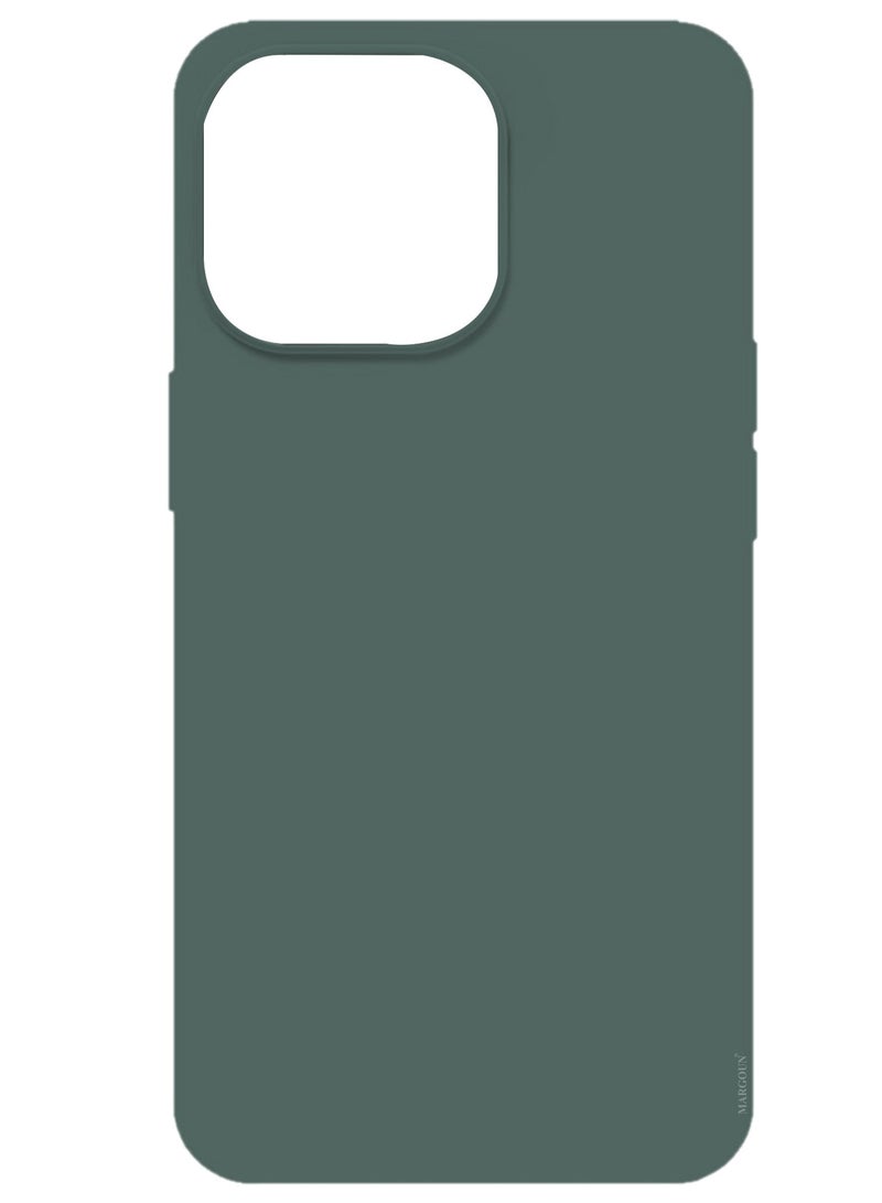 Silicone Case Cover for Apple iPhone 15 Plus, Slim Protective Cover with Microfiber Lining, Drop Protection - Forest Green - Image 1