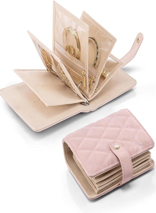 Calyrex Travel Jewelry Storage Book, Women Jewelry Organizer Case Jewelry Storage Book Binder With Zippered Pouch, Leather Jewelry Binder Organizer For Earring Necklace Ring - Image 1