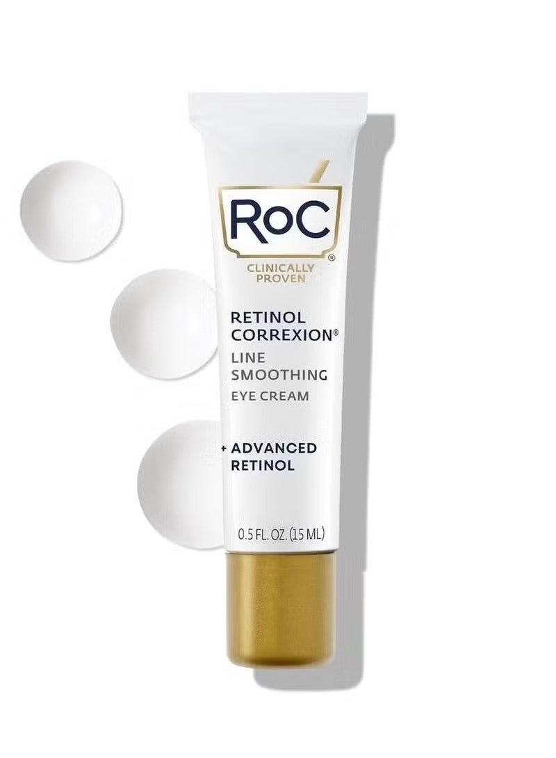 RoC Retinol Correxion Under Eye Cream for Dark Circles & Puffiness, Daily Wrinkle Cream, Anti Aging Line Smoothing Skin Care Treatment for Women and Men, 0.5 oz (Packaging May Vary) - Image 1