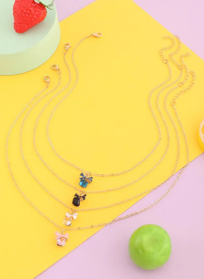 Take Two  Set of 4 - Bow Pendant Necklace for Women | Best Price UAE