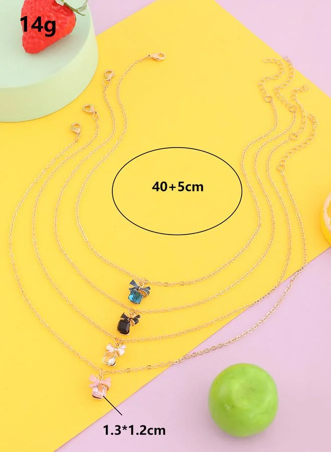 Take Two  Set of 4 - Bow Pendant Necklace for Women | Best Price UAE