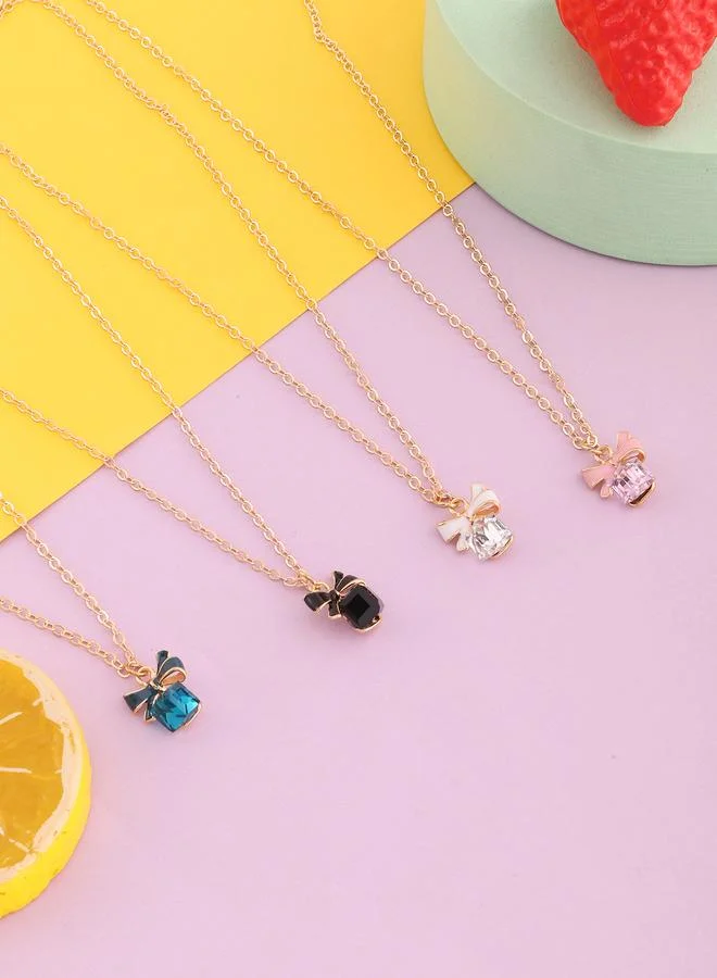 Take Two Set of 4 - Bow Pendant Necklace