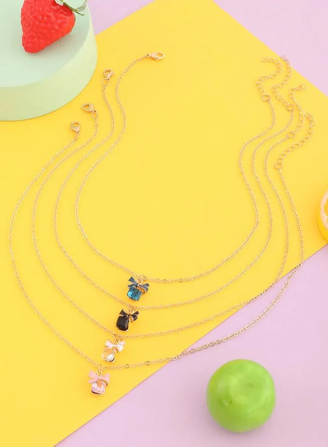 Take Two  Set of 4 - Bow Pendant Necklace for Women | Best Price UAE