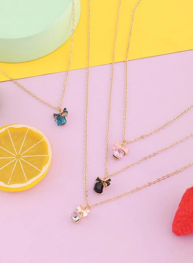 Take Two Set of 4 - Bow Pendant Necklace