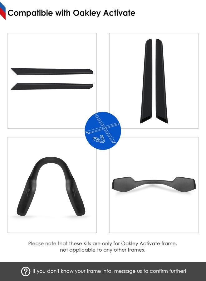 BLAZERBUCK Sock Kits Earsocks & Nosepieces for Oakley Activate OX8173/Activate Asian Fit OX8169F Eyeglasses - Black - Image 5