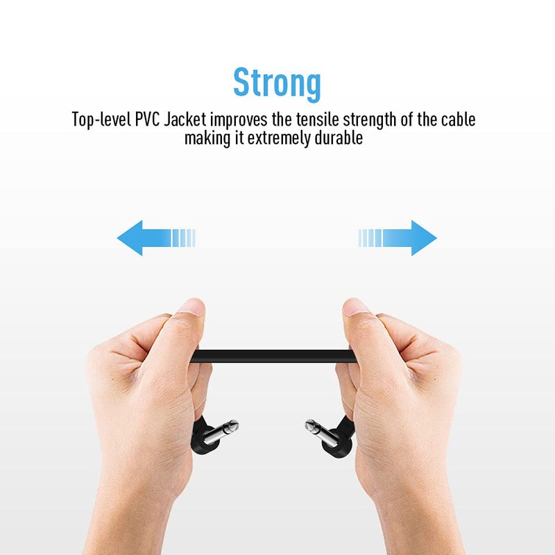 SONICAKE 6 Inch Patch Cable for Guitar Effect Pedal Cables 6 Pack, 1/4" TS Right Angle Instrument Cables, Black - Image 4