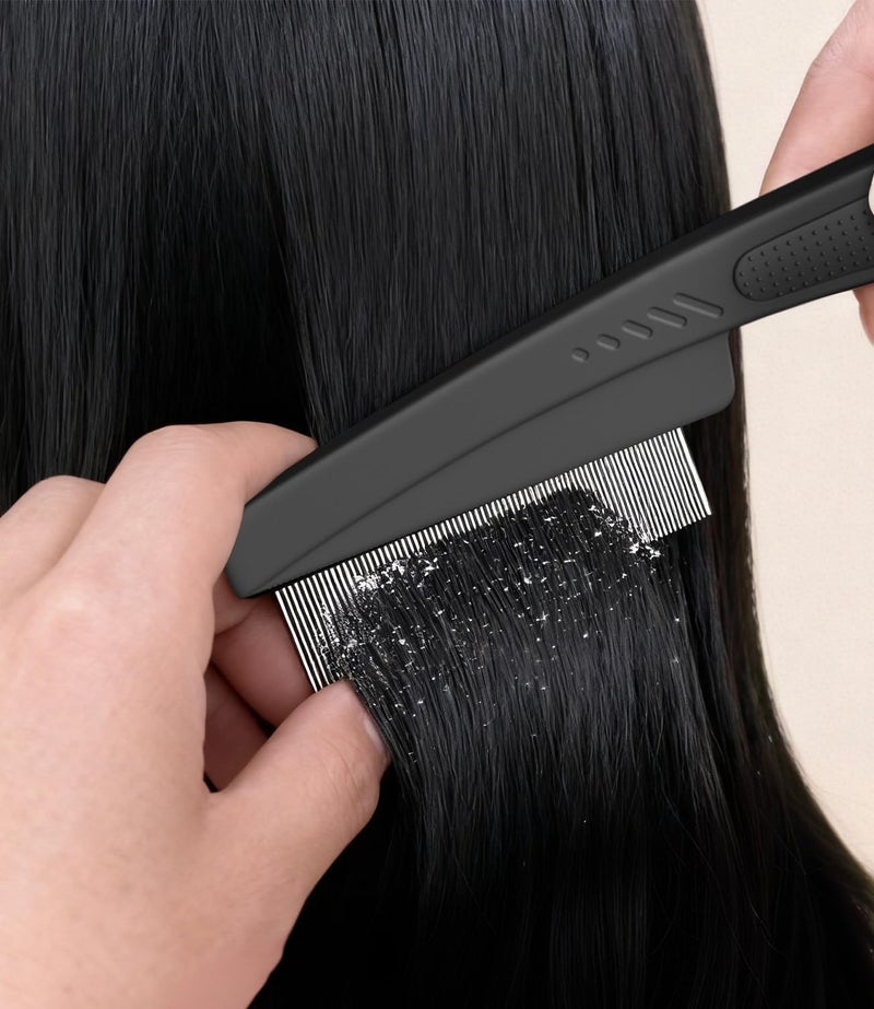 EHBELIF Dandruff Comb 2PC Upgraded Fine Tooth Scalp Detox Comb Lice for Women, Men & Kids Scalp Detoxing, Sweep & Massage Hair Brush Tool with Elegant Box for Hair Care (Pink) - Image 3