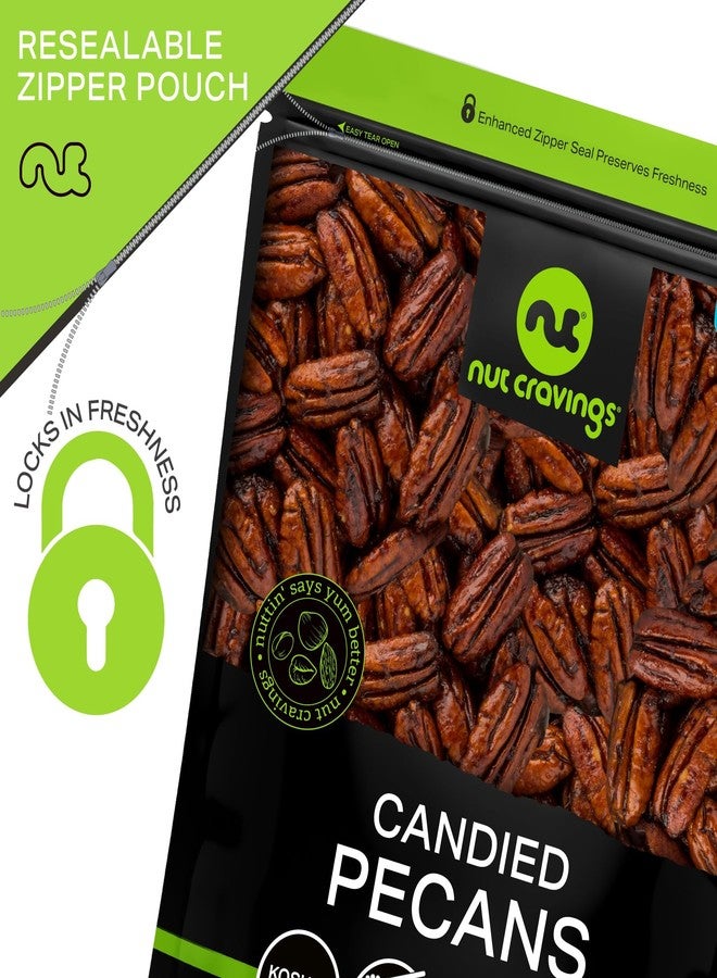 NUT CRAVINGS - Candied Pecans Honey Glazed Praline, No Shell (16oz - 1 LB) Packed Fresh in Resealable Bag - Healthy Protein Food Snack, Food Assortments - Image 5