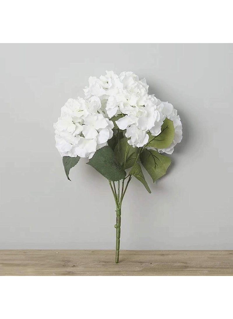 Well Art Gallery WELL ART GALLERY Artificial Hydrangea Flowers 5 Big Heads Bouquet Beautiful Flowers for Office Home Party Decoration White  - Image 5