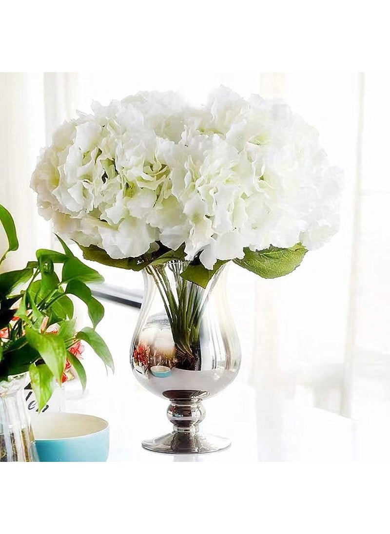 Well Art Gallery WELL ART GALLERY Artificial Hydrangea Flowers 5 Big Heads Bouquet Beautiful Flowers for Office Home Party Decoration White  - Image 3