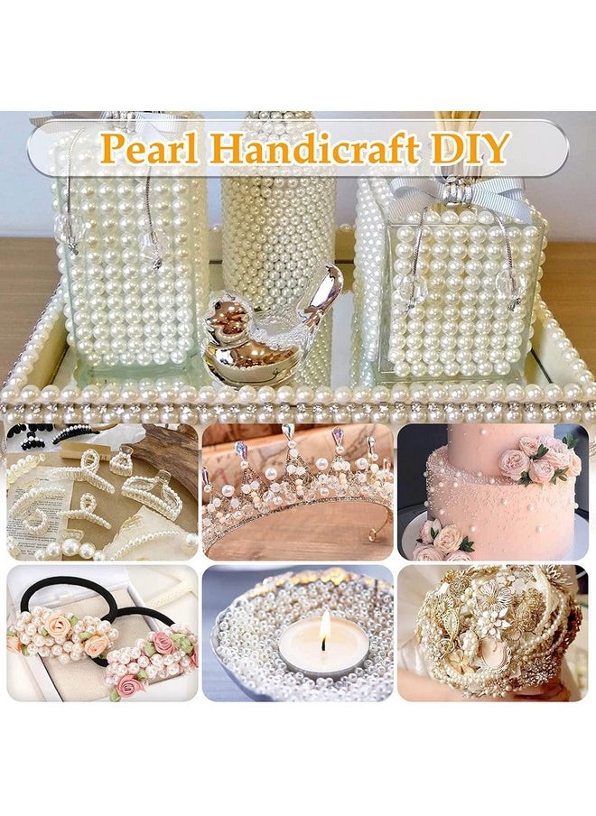 Dreamlover 600Pcs Ivory Pearl Beads Sets Round Shape 6, 8, 10 Mm Pearl Bead For Jewellery Making Craft Necklace Moti For Crafting Loose Pearls With Holes Sewing Crafts Fake Pearl- 200Pcs Of Each Size  - Image 5