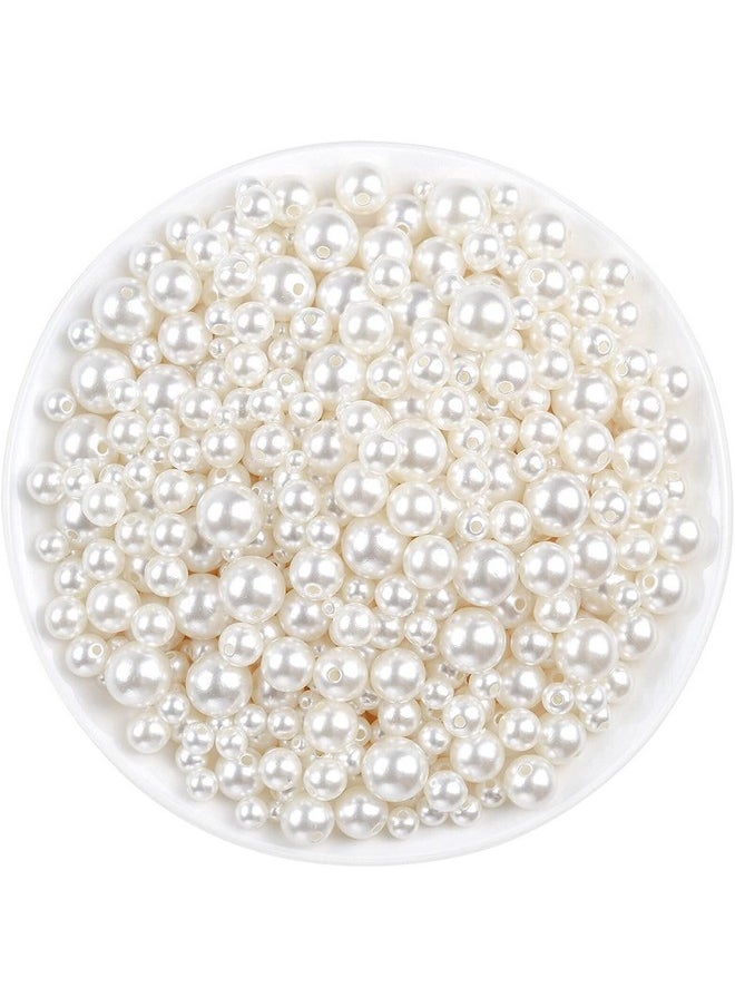 Dreamlover 600Pcs Ivory Pearl Beads Sets Round Shape 6, 8, 10 Mm Pearl Bead For Jewellery Making Craft Necklace Moti For Crafting Loose Pearls With Holes Sewing Crafts Fake Pearl- 200Pcs Of Each Size  - Image 1