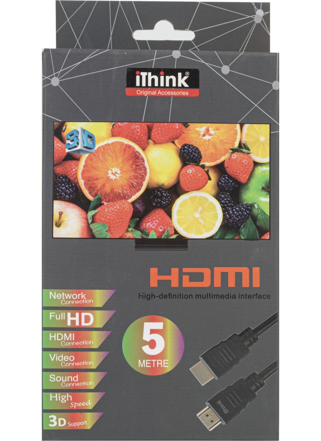 ithink كابل HDMI لنقل الصوت والفيديو 4K بطول 1.5م-3م-5م  - Image 1