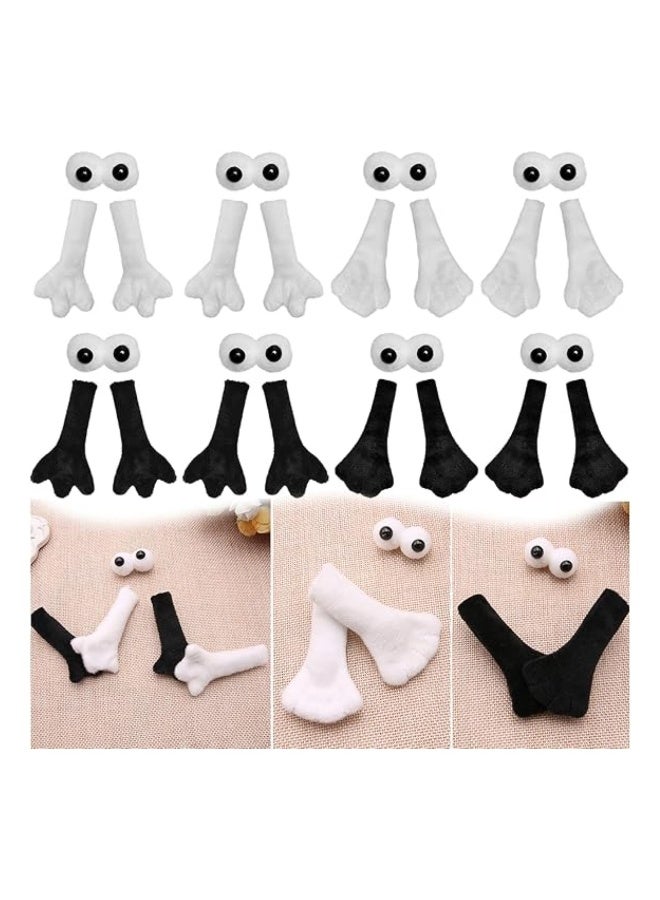 4 حزمة جورب زوجي ثلاثي الأبعاد مضحك مع مغناطيس، أكسسوارات جورب تمسك بالأيدي، جورب يد بيد، هدايا صداقة مغناطيسية للنساء والرجال، جورب متوسط الطول - Image 1