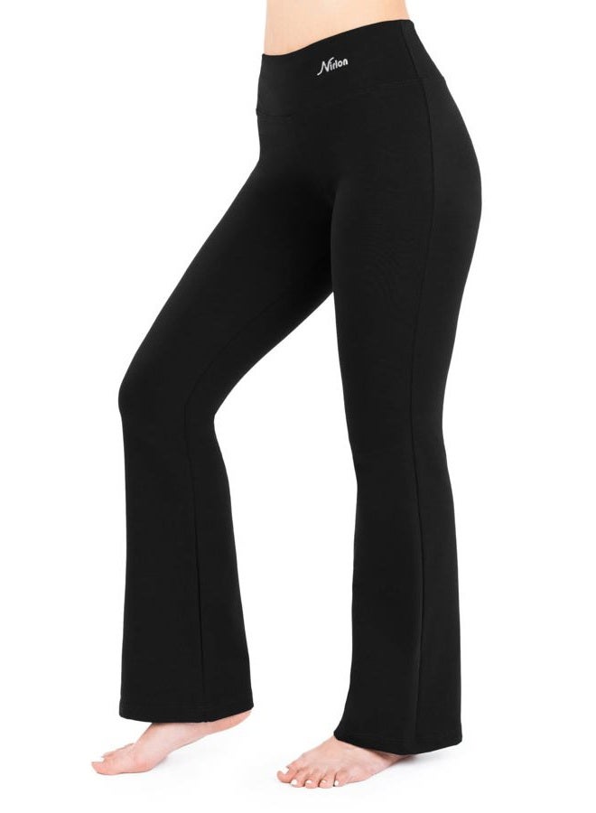 Nirlon Yoga Pants for Women Bootleg Best Athletic Workout Yoga Leggings Flare Leg 28"/30"/32"/34" Inseam for Fitness Work & Casual Wear (XL, Black 30" Inseam) - Image 1