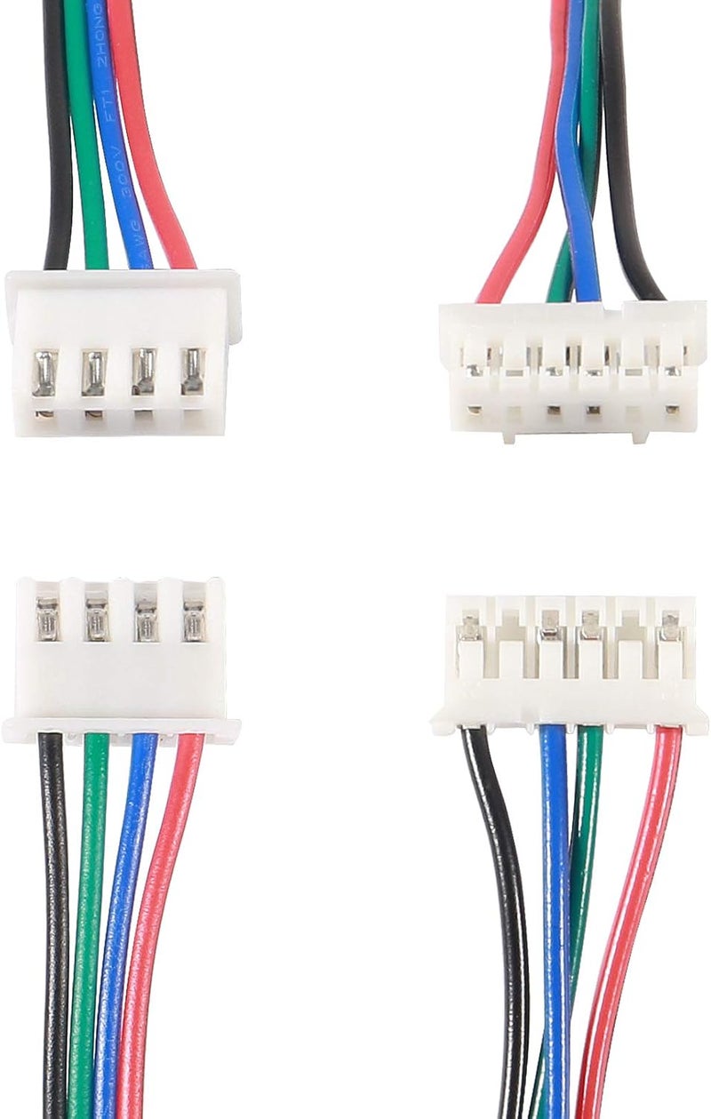 MELIFE 4pcs 2M Motor Connector Cables MELIFE XH254 4pin to XH20 6pin White Terminal Paralled Motor Wires for 3D Printer Stepper Motor - Image 3