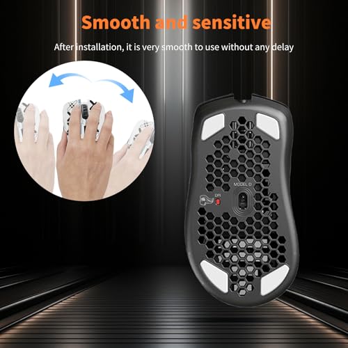 NOUKAJU Mouse Grip Tape Full Coverage for Glorious Model D, Rounded Curved Edges Mouse Feet Skates,Self-Adhesive PreCut Sweat-Resistant Professional Mice Upgrade Kit(Foot pad + White Mouse Grip Tape) - Image 4