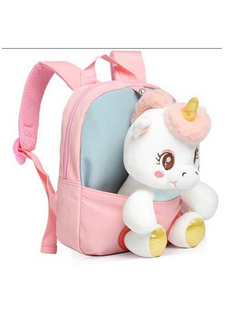 RATSAW Adorable Backpack for Toddler Kids Cute Plush Animal Toy for Girl Mini Schoolbag with Plush Animal for Preschool Child  - Image 3