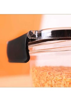 Phoenix Acrylic Refrigerator Food Container,Food box Set of 3 Pieces with Airtight Lock - Clear Silicone Sides 3 * 400ml Black  - Image 3