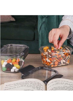 Phoenix Acrylic Refrigerator Food Container,Food box Set of 3 Pieces with Airtight Lock - Clear Silicone Sides 3 * 400ml Black  - Image 5