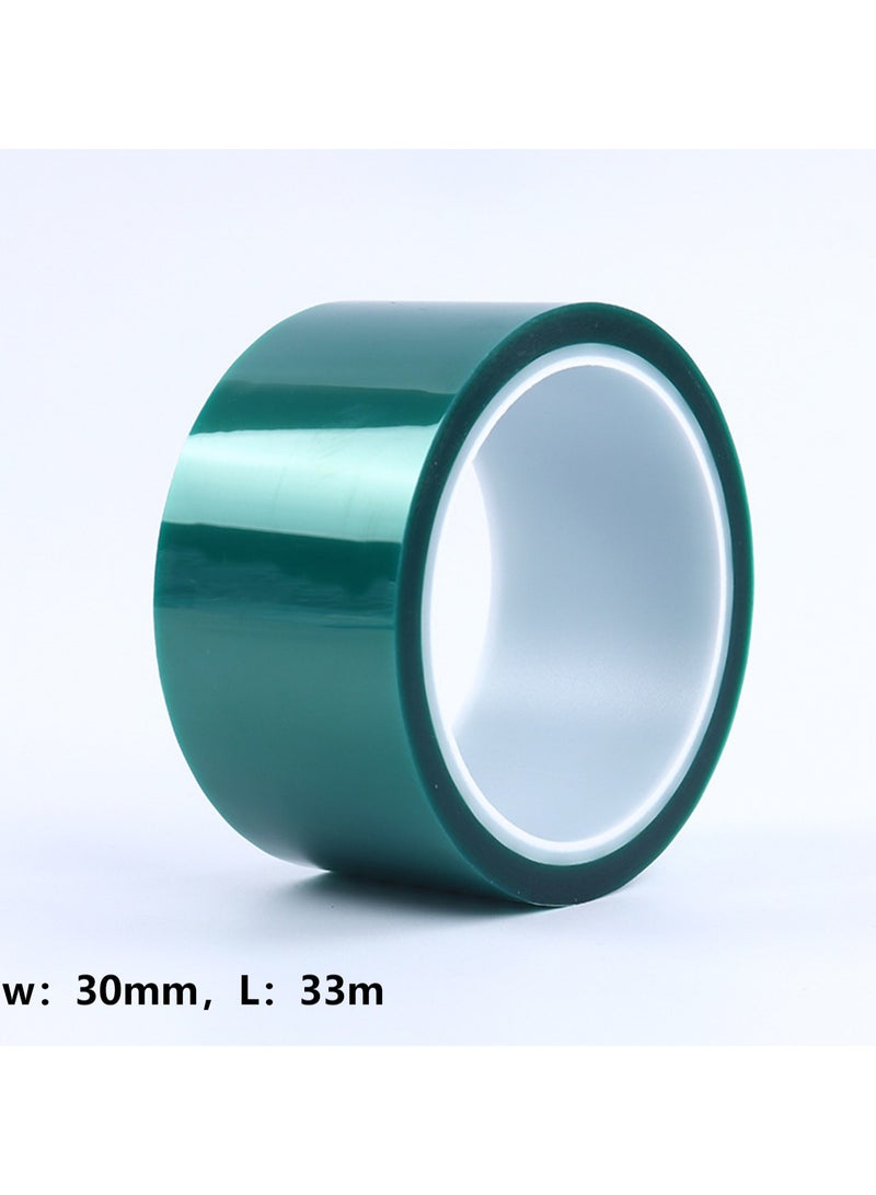 Generic Polyester High Temperature Masking Tape, Green Pet Masking Tape, Thermal Conductive Silicone Tape, Epoxy Release Tape, Suitable For Painting, Powder Coating, Electronic Product Electroplating Protection 180 Degree No Residual Glue Pet Green Glue (30mm Wide-30m Long)  - Image 3