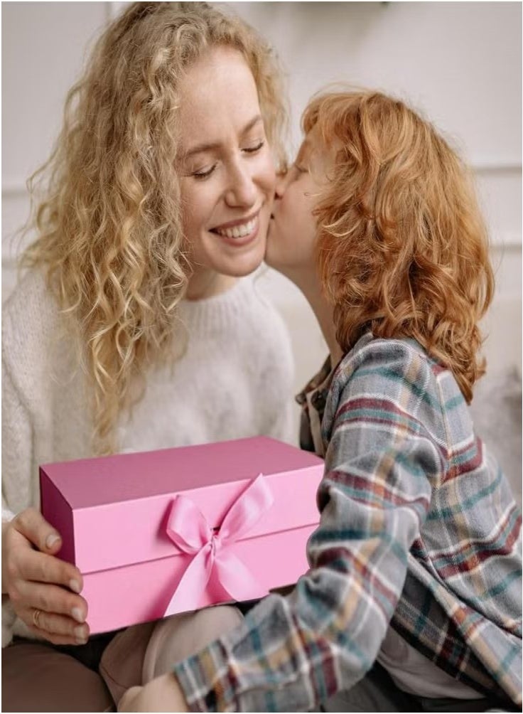GMORO 26*19*8cm Pink Gift Box with Ribbon for Mother's Day,Valentine's Day,Birthdays,Party - Image 3