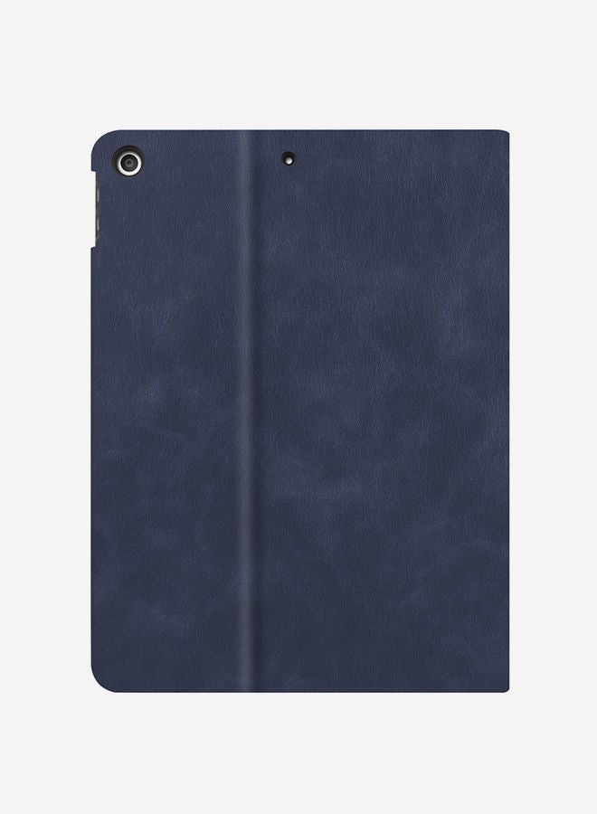 Loquat Cowhide Texture Pattern Horizontal Flip Leather Case With Holder/Pen Slots And Sleep/Wake-Up Function For Apple iPad 10.2 Dark Blue - Image 2