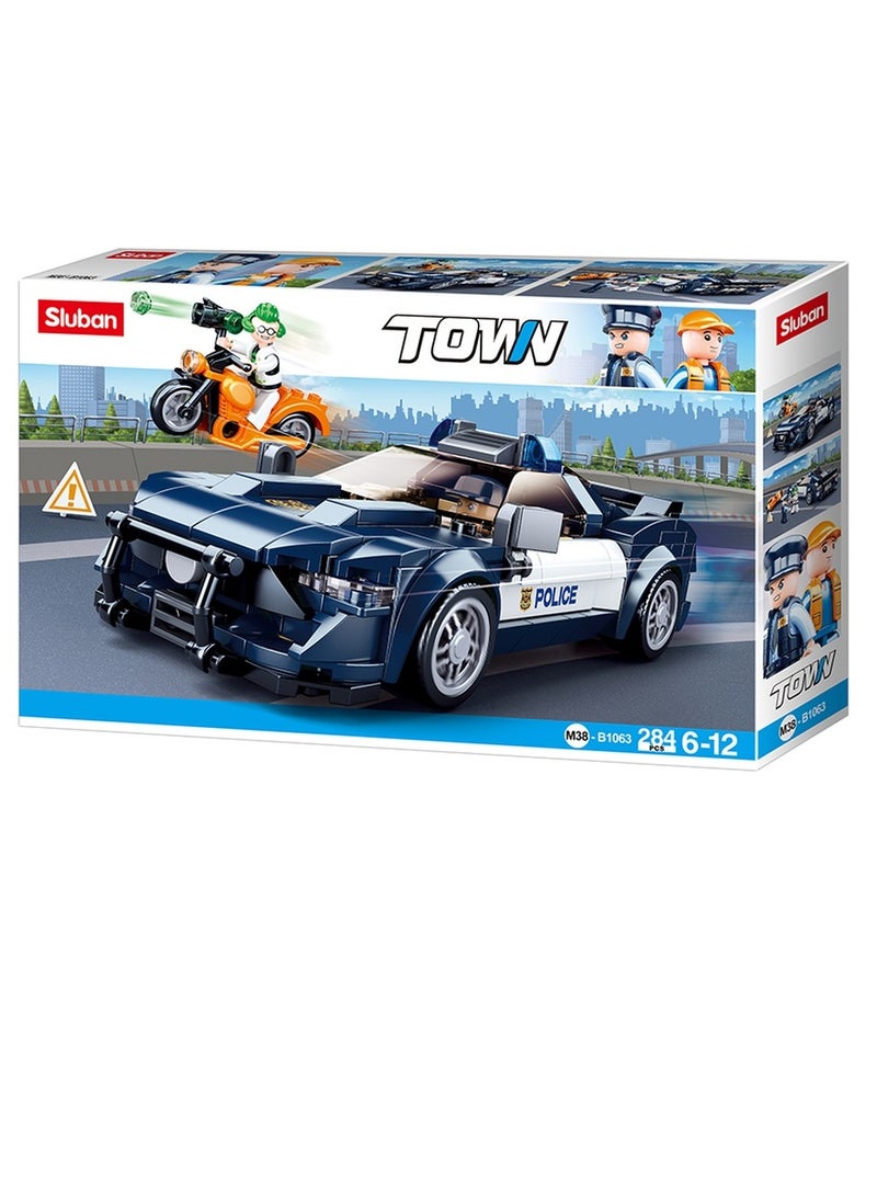 سلوبان مكعبات سيارة الشرطة الرياضية 284 قطعة - M38-B1063 - Image 1