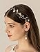 BERYUAN Sequins Pearl Star Headband Earrings Set Gold Wedding Hair Accessories Tassel Star Pendant Jewelry for Her Gift for Women Girls (Gold) - Image 2