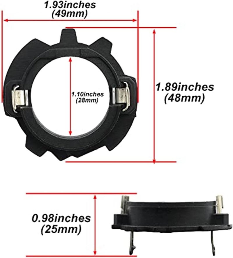 QASULER H7 LED Headlight Bulb Adapter Socket Holder - Image 4